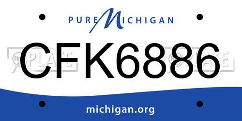CFK6886 Michigan License Plate