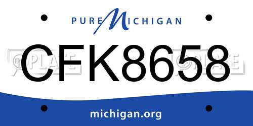 CFK8658 Michigan License Plate