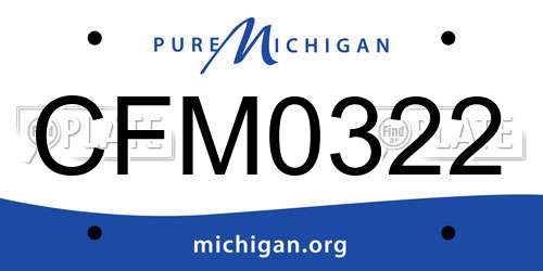 CFM0322 Michigan License Plate