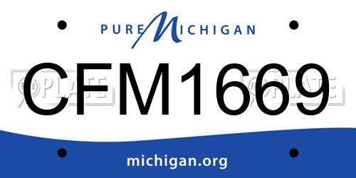 CFM1669 Michigan License Plate