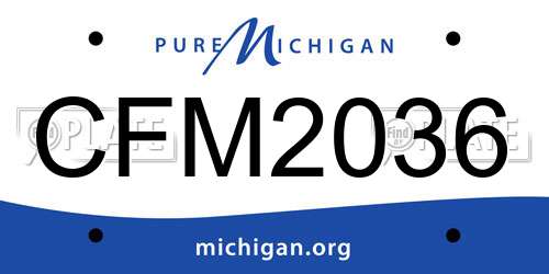 CFM2036 Michigan License Plate