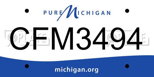 CFM3494 Michigan License Plate