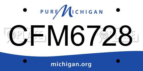 CFM6728 Michigan License Plate