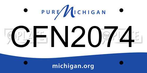 CFN2074 Michigan License Plate