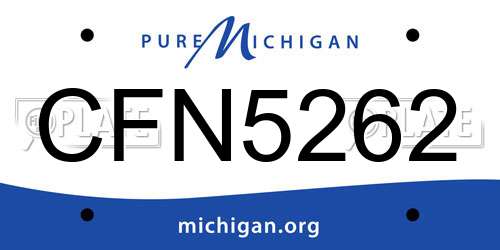 CFN5262 Michigan License Plate