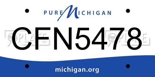 CFN5478 Michigan License Plate