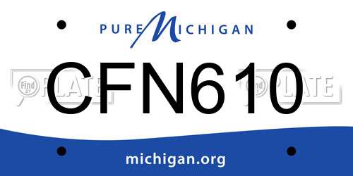 CFN610 Michigan License Plate