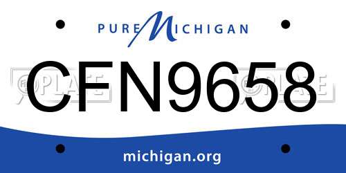 CFN9658 Michigan License Plate