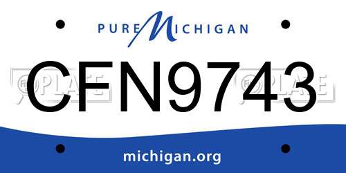 CFN9743 Michigan License Plate