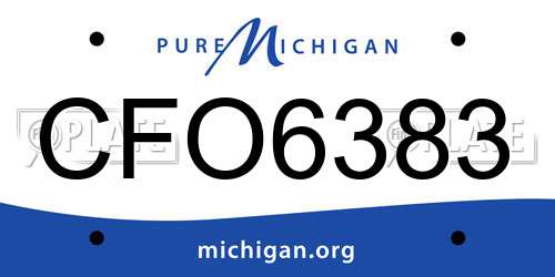 CFO6383 Michigan License Plate