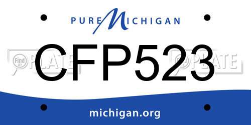 CFP523 Michigan License Plate