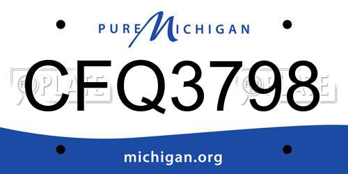 CFQ3798 Michigan License Plate