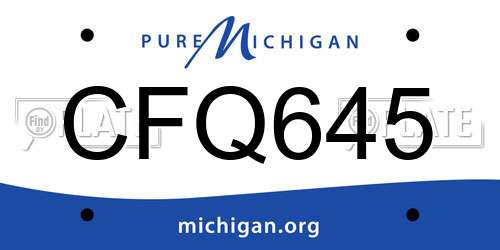 CFQ645 Michigan License Plate