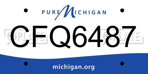 CFQ6487 Michigan License Plate
