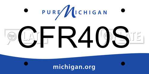 CFR40S Michigan License Plate