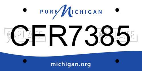 CFR7385 Michigan License Plate