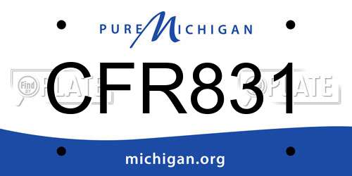 CFR831 Michigan License Plate