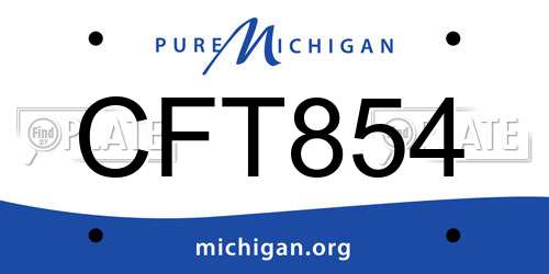 CFT854 Michigan License Plate