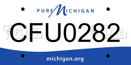 CFU0282 Michigan License Plate