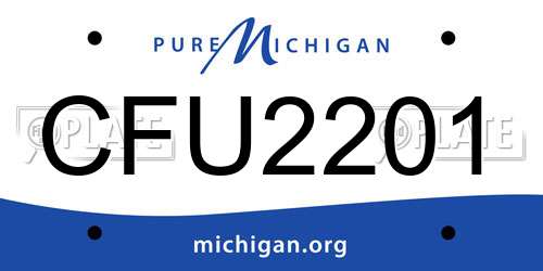 CFU2201 Michigan License Plate