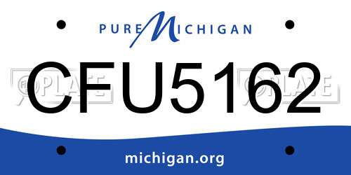 CFU5162 Michigan License Plate