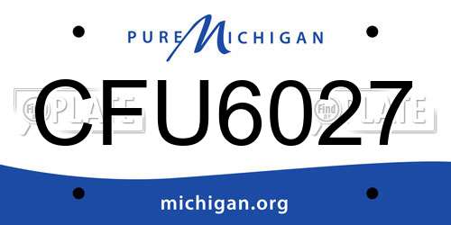 CFU6027 Michigan License Plate