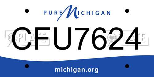 CFU7624 Michigan License Plate