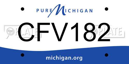 CFV182 Michigan License Plate