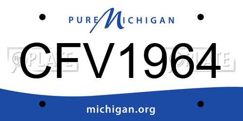 CFV1964 Michigan License Plate