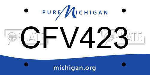 CFV423 Michigan License Plate