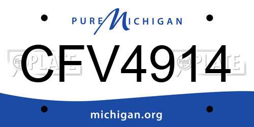 CFV4914 Michigan License Plate