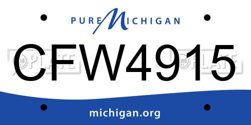 CFW4915 Michigan License Plate