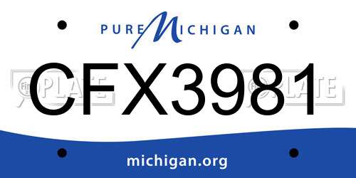 CFX3981 Michigan License Plate
