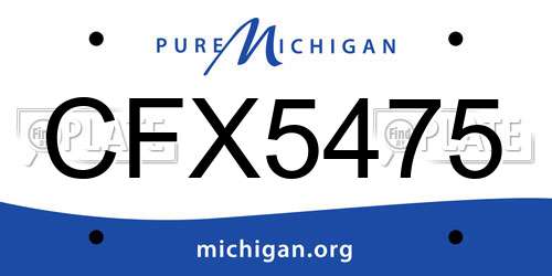 CFX5475 Michigan License Plate