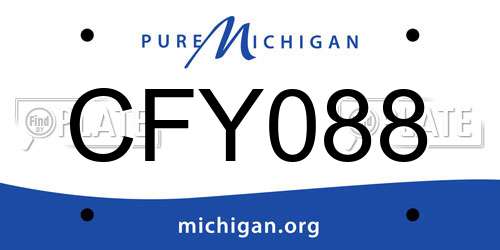 CFY088 Michigan License Plate