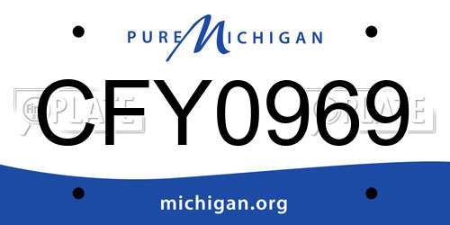 CFY0969 Michigan License Plate