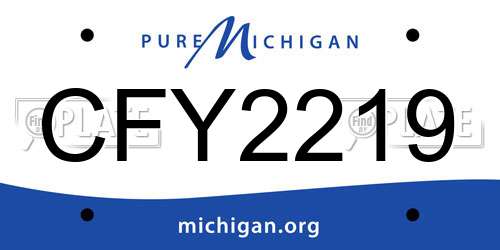 CFY2219 Michigan License Plate