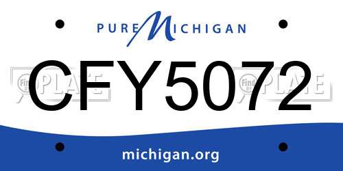 CFY5072 Michigan License Plate