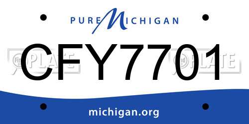 CFY7701 Michigan License Plate