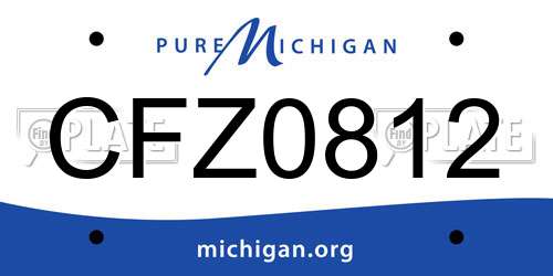 CFZ0812 Michigan License Plate