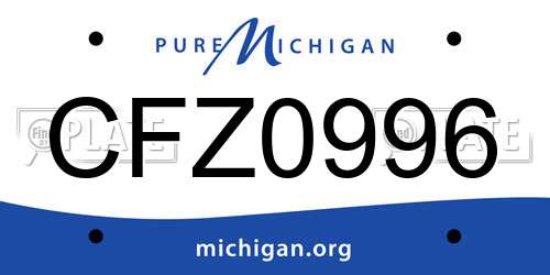 CFZ0996 Michigan License Plate