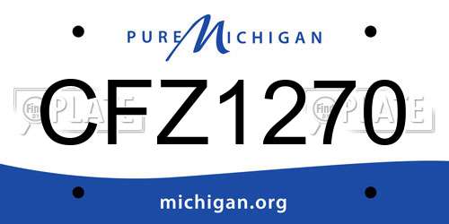 CFZ1270 Michigan License Plate