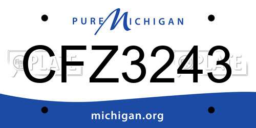 CFZ3243 Michigan License Plate