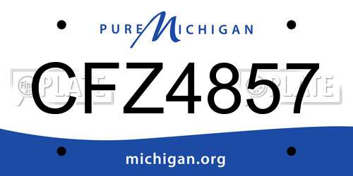 CFZ4857 Michigan License Plate