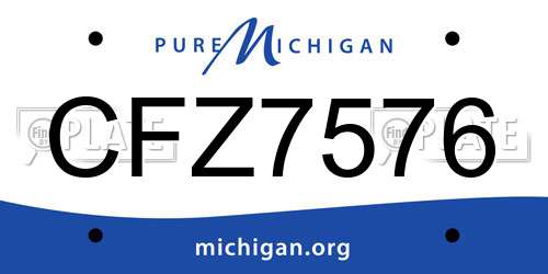 CFZ7576 Michigan License Plate