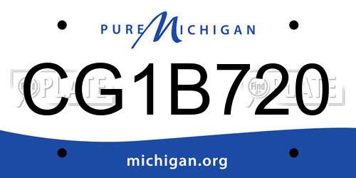 CG1B720 Michigan License Plate