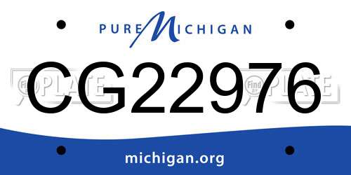 CG22976 Michigan License Plate