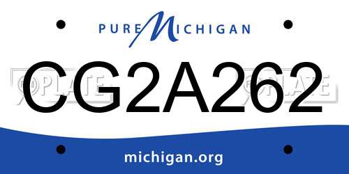 CG2A262 Michigan License Plate