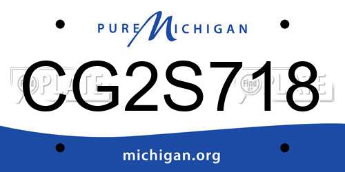 CG2S718 Michigan License Plate