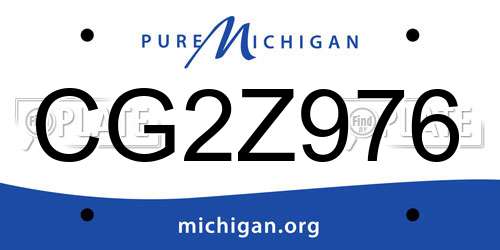 CG2Z976 Michigan License Plate